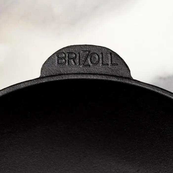 Сковорода чугунная WOK со стеклянной крышкой 280 х 100 мм ТМ BRIZOLL |
