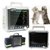 cms6000vet veterinary patient monitor 6 parameter ecg resp spo2 pr nibp heart rate machine for animal with carry bag