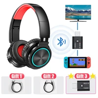 wireless bluetooth headphones with mic 3d surround stereo bluetooth wireless earphones for laptop tv gaming headset for switch