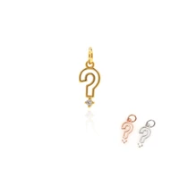 gold question mark necklace symbol pendant micropav%c3%a9 cz imitation diamond hollow jewelry diy jewelry accessories 13 6x5x1mm