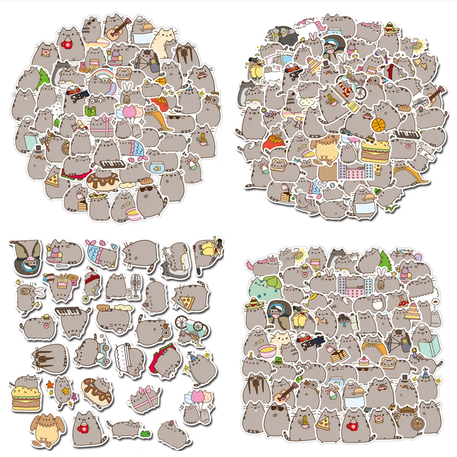 

10/30/100PCS Kawaii Cat Kitty Animal Cartoon Stickers Graffiti Decals Waterproof Scrapbook PVC Skateboard Deco Kid Sticker Gift
