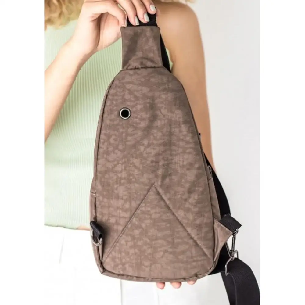 

Mink Grey Color Fashion Trend Women Lady 2 Compartments Quality Zippered Fabric Waist Backpack and Shoulder Crossbody Bag