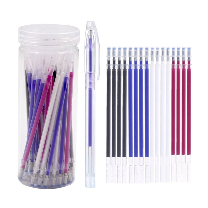 

40pcs/set Heat Erasable Pen Refills High Temperature Disappearing Fabric Marker Pen with Storage Box DIY Patchwork Sewing Tools