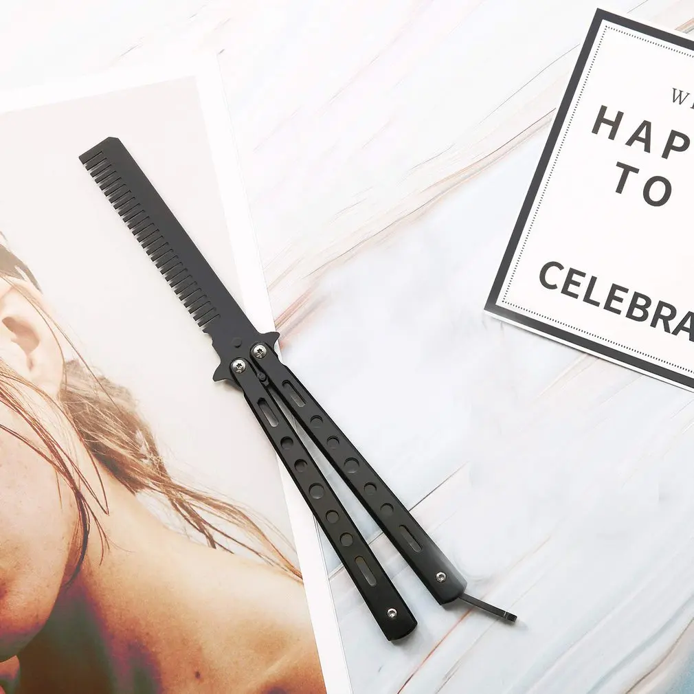 Профессиональный салонный расческа из нержавеющей стали Складная тренировочная