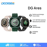 doogee dg ares fashion punk design clock watches 1 32retina level round screen 300mah battery smartwatch for android ios phone