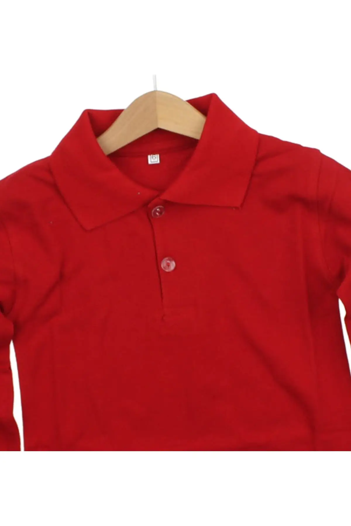 Красная хлопковая детская Базовая футболка с воротником-поло | Мать и ребенок