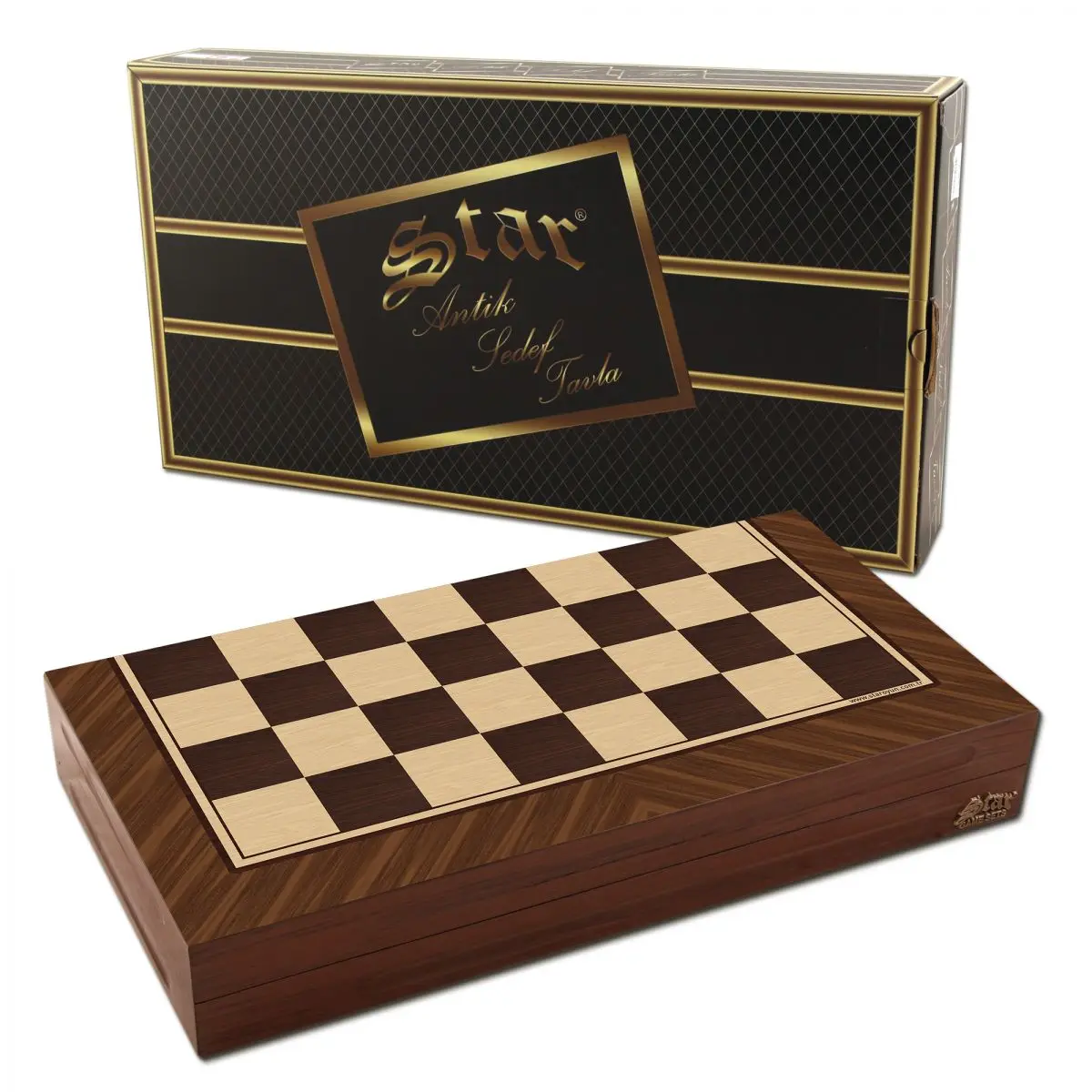 

Star Ancient Walnut Backgammon, Luxury Board Chips Dice Checkers, Wooden Game, Wood Gift, Double Game, Dice Game,Made in Turkey