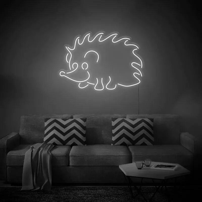 Custom Neon Sign Hedgehog Neon Sign for Home Decoration Led Neon Sign Light Night Lamp Wall Decor Indoor Decor