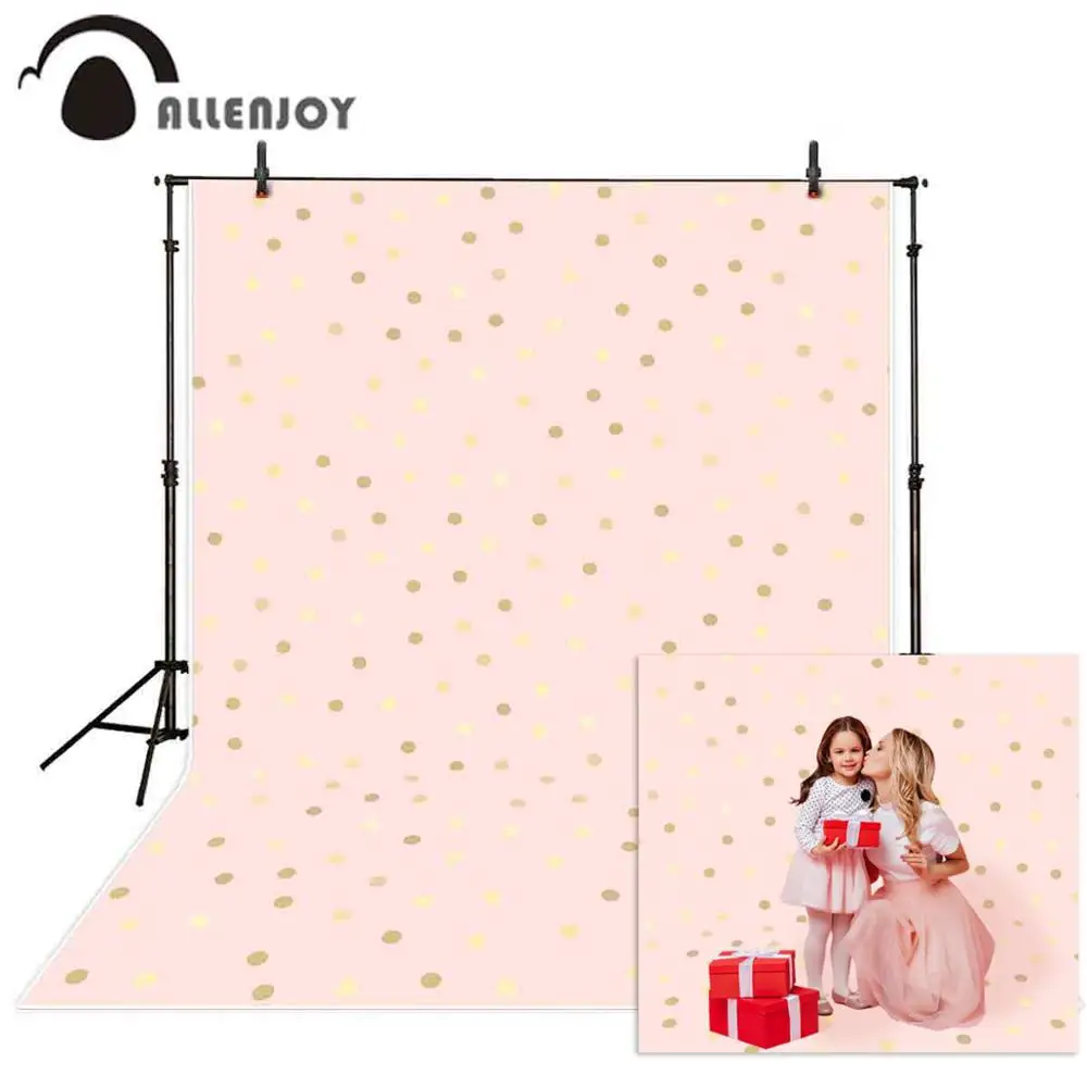Фон для фотосъемки Allenjoy с изображением детей золотистых горошек розовый фон в