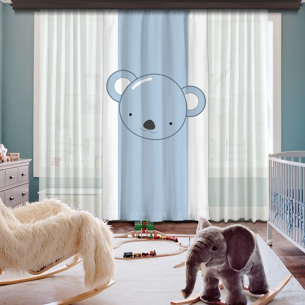 

Cipcici Cipcici Koala One Piece Curtain Unisex Kids Living Room Decorative Purple Child Boy Girl Plain Curtains Animals