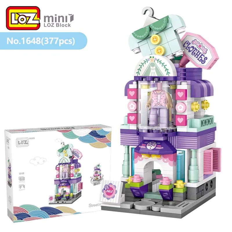 

LOZ Mini Building Block Block City Llandscape Scene Coffee Shop Retail Store Building Model And Building Children Christmas Toys