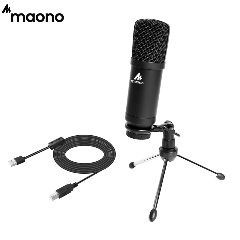 Конденсаторный USB микрофон MAONO металлический кардиоидный для записи голоса и