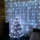 Новогодняя гирлянда 3х2 метра на окно светодиодная  Гирлянда штора 2 х 1.5 метра  Гирлянда дождик 3 х 3 метра  Шторка диодная