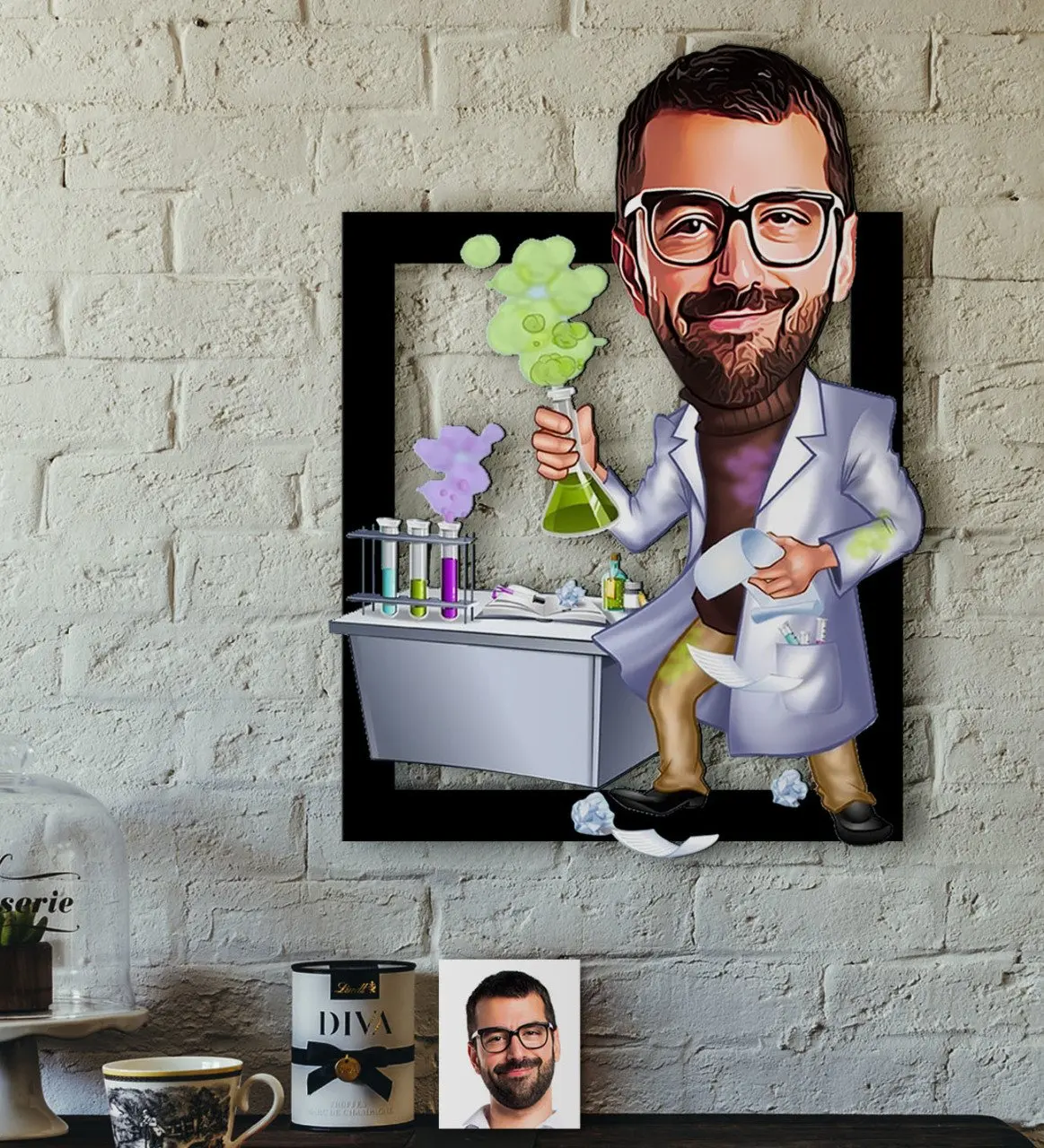 

Personalized Mr Chemistry Teacher Caricature OF 3D Wood Tablo-2 Reliable Quality Cost Effective Gift Home Decoration wall