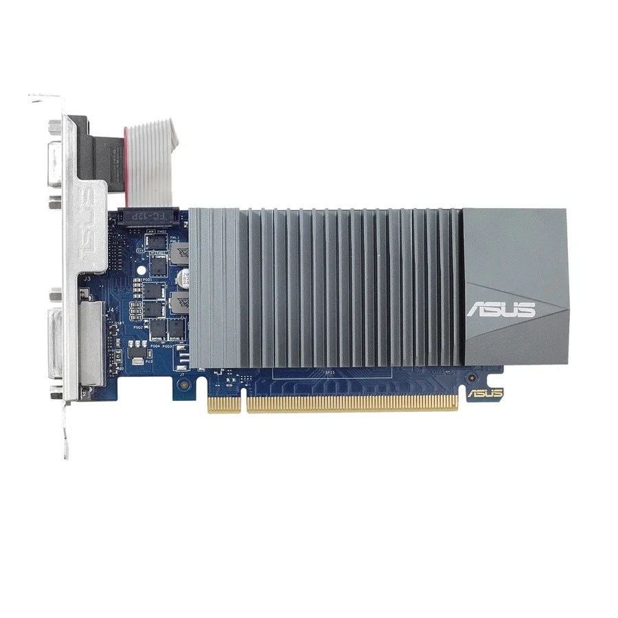 Видеокарта Asus PCI-E nVidia GeForce GT 710 (2Gb/64bit/GDDR5 954/5012/DVIx1/HDMIx1/CRTx1/HDCP/Ret) (GT710-SL-2GD5-BRK) |