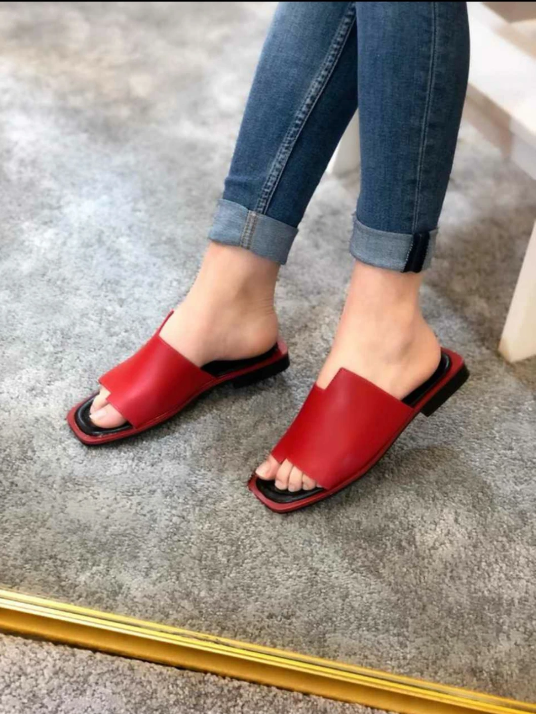 

Women lady slippers spring summer 2022 flip-flops red heel casual beach daily special occasions fashion shoes super price