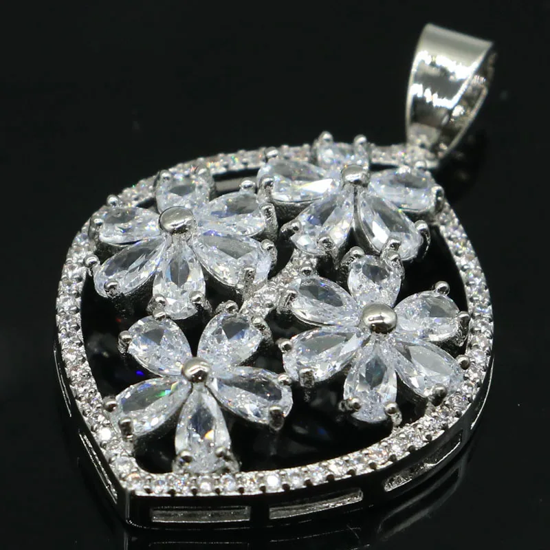 41x26 мм европейский дизайн в форме цветов создан фиолетовый танзанит белый яркий