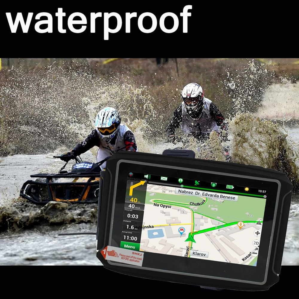 

GPS-навигатор для мотоцикла Karadar MT4302, экран 4,3 дюйма, Wince 6,0, ОЗУ 8 Гб, водонепроницаемость IPX7, GPS-навигация, бесплатные карты, обновление