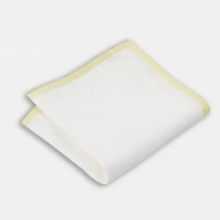 

Yellow dot patterned white linen handkerchief 67827316