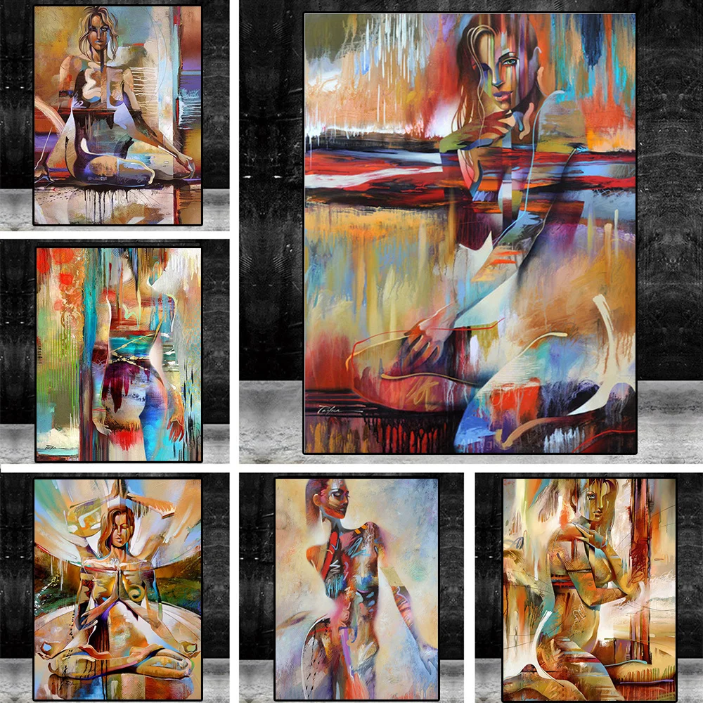

Portrait Abstract Art Canvas Painting Fashion Women Posters and Prints Modern Wall Art Canvas Cuadro Pictures Modern Room Decor