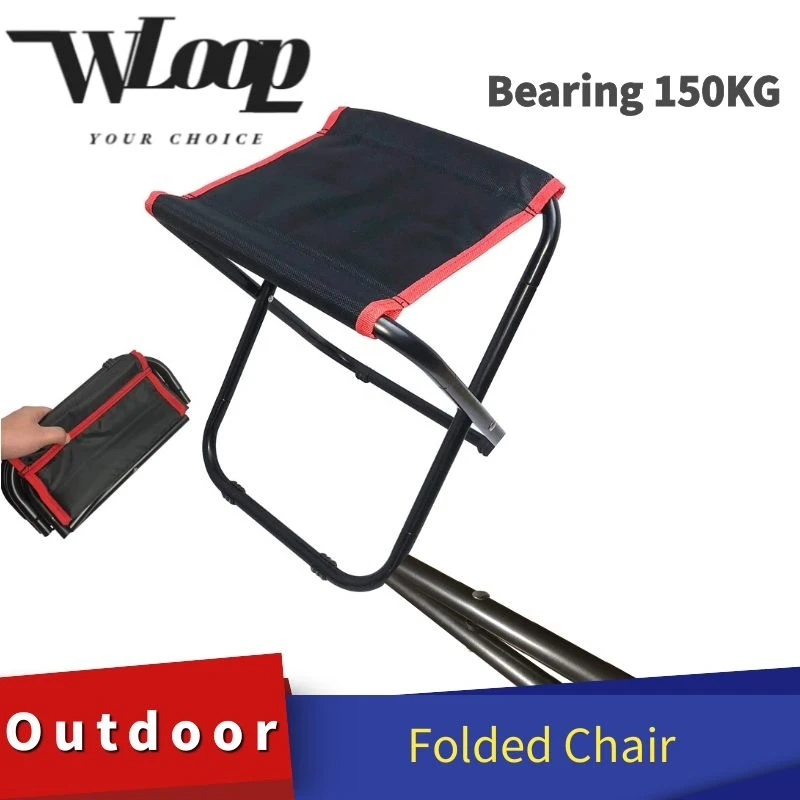 

Outdoor Supplie Oxford Steel Pipe Folding Stool Portable Folding Fishing Chair 27*35*32CM Hunter Folded Chair Bearing 150KG