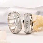 Комплект свадебных колец SILVERFONI из серебра 925 пробы для мужчин и женщин, ювелирные изделия ручной работы, Подарок на годовщину, Золотая тарелка нового сезона