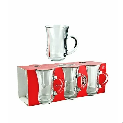 

Turkey Black Tea Cup & Saucer Sets Water Drop Cafe Bohea Teacup Espresso Coffee Tray Kit Heat-resistant Glass Tumbler
