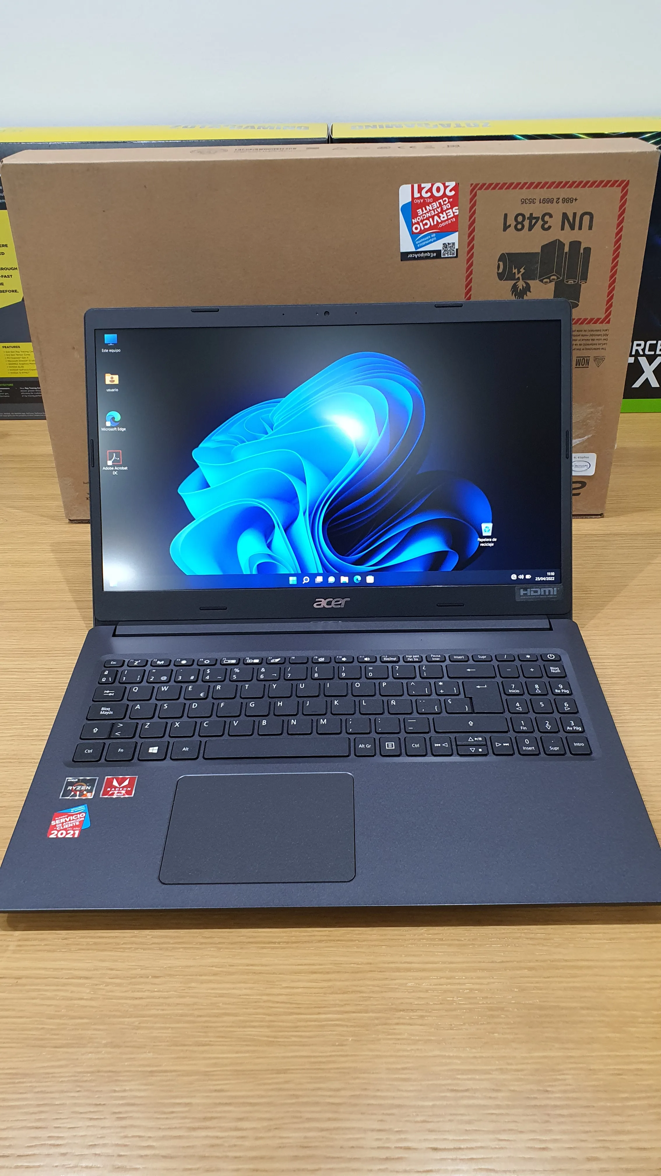 Новый ноутбук Acer extensive контакт 15 Ryzen 5 3500U 8 ядер ГБ ОЗУ 268 NVMe SSD AMD Vega Windows 11 |