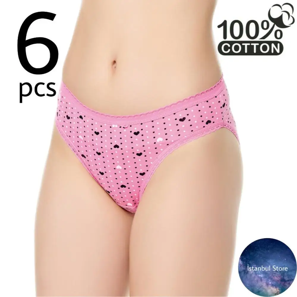 Женские трусики 6 шт. мягкие однотонные в полоску сексуальное нижнее белье