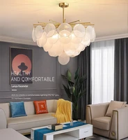 deyidn crystal chandelier frosted glass nordic pendant lamp living room dining bedroom simple wind chime round luxury chandelier