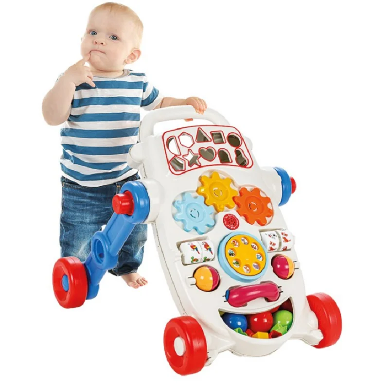 BABY FIRST WALKER - MULTIFUNCTIONAL - MUSICAL - FIND PLUG - FOUR WHEELS - LEARNING EDUCATION - 9+MONTH