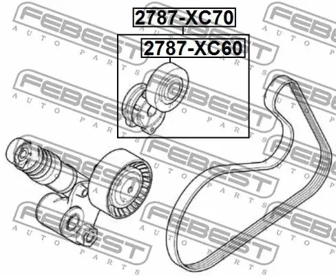 Натяжитель ремня приводного VOLVO 2.0D/2.4D 05 FEBEST 2790 XC70|Маховики эластичные муфты и