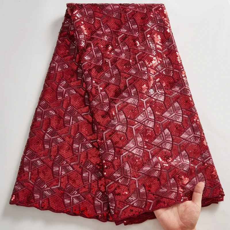 Новейшая африканская кружевная ткань с вышивкой и блестками нигерийская