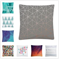 exquisite geometric simple pattern soft short plush cushion cover pillow case for home sofa car decor pillowcase 45x45cm