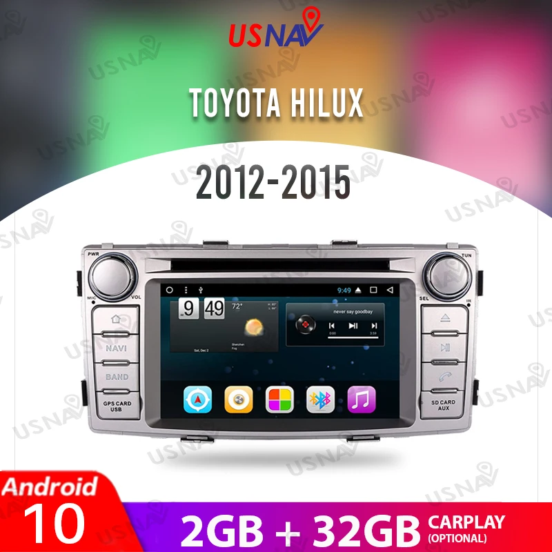

Мультимедийный плеер USNAV 6,2 дюйма, Android 10, для Toyota Hilux 2012-2015 г. В., с сенсорным экраном, стерео, GPS, Навигатором, автомобильное радио, видео, PX4, Wi-Fi