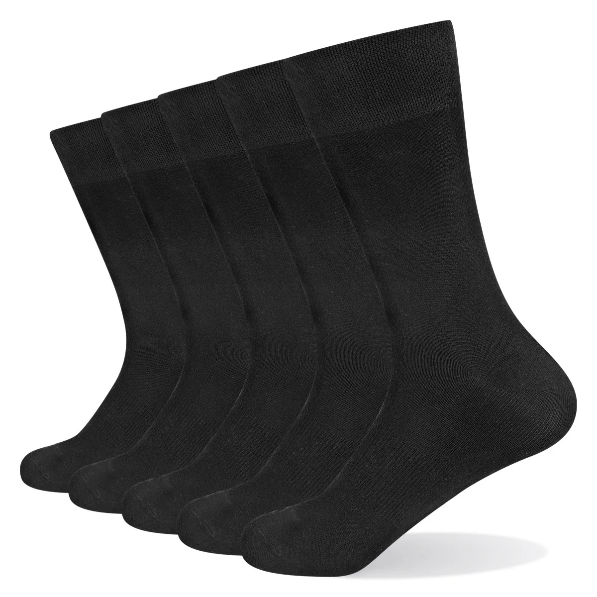 YUEDGE 5 Pairs Men's Bamboo Breathable Everyday Thin Socks Comfortable Formal Business Dress Socks