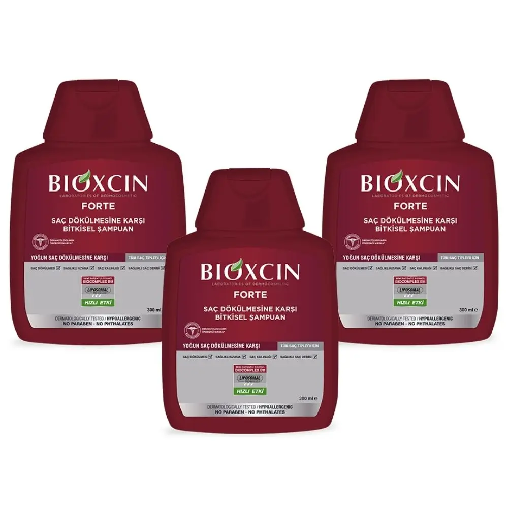 

3 Pieces Bioxcin Forte Anti Hair Loss Shampoo For All Hair Type, 10 fl oz - 300ml FREE SHIPPING