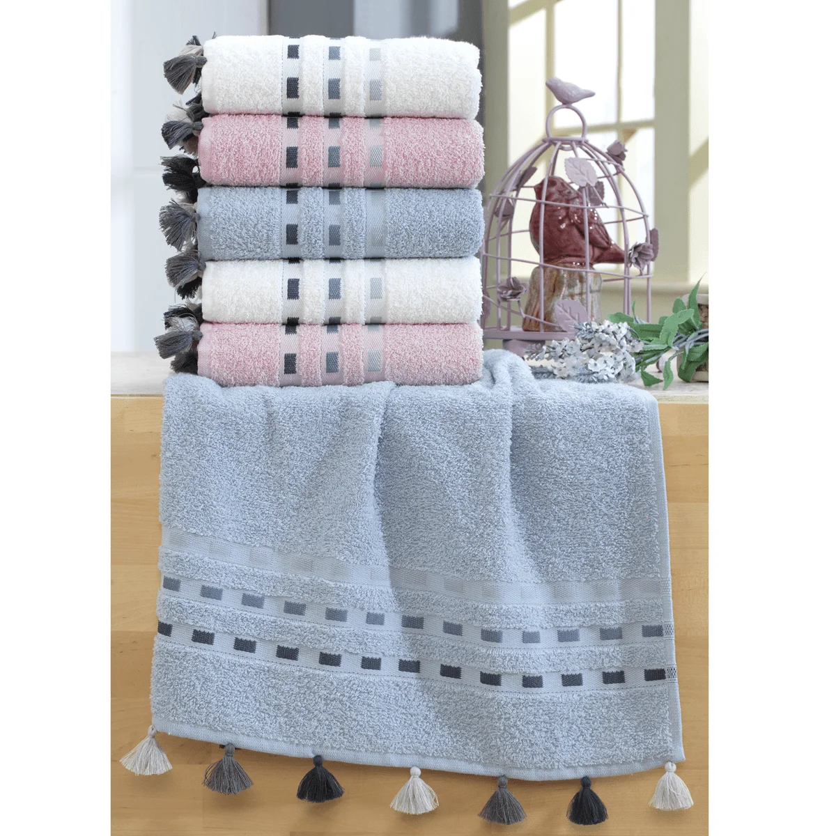 

Turkish %100 Cotton Rainbow 4-Towel Set