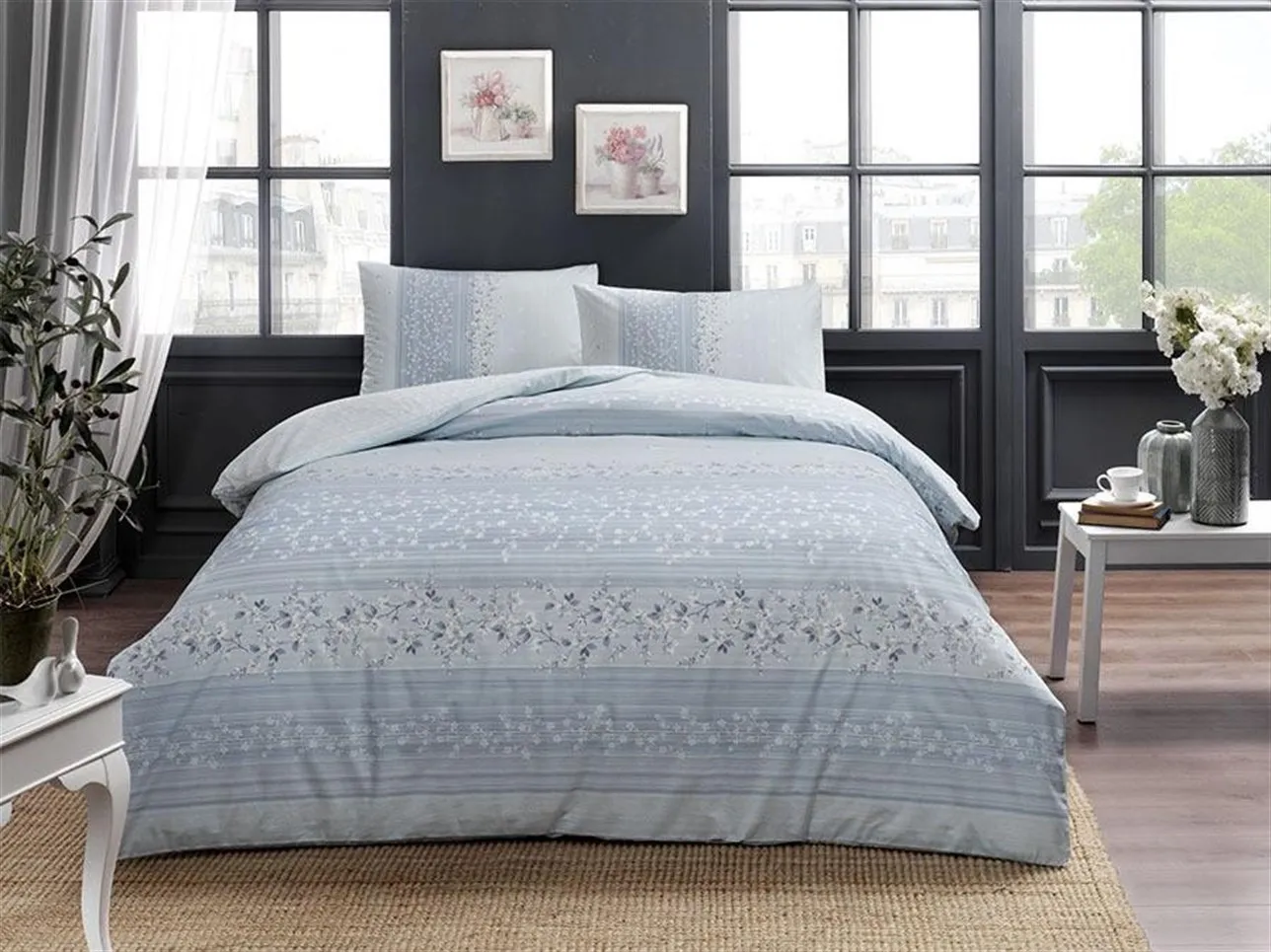 

TAC RANFORCE BEDDING SET LEONA BLUE SINGLE