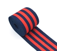 38mm elastic fabric and striped elastic webbing elastic suitable colorful for diy clothing accessories by the yard rednavy blue