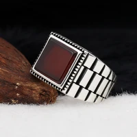silva 925 sterling silver ring for men agate aqeeq stone s925 silver fashion jewelry gift mens rings all sizes