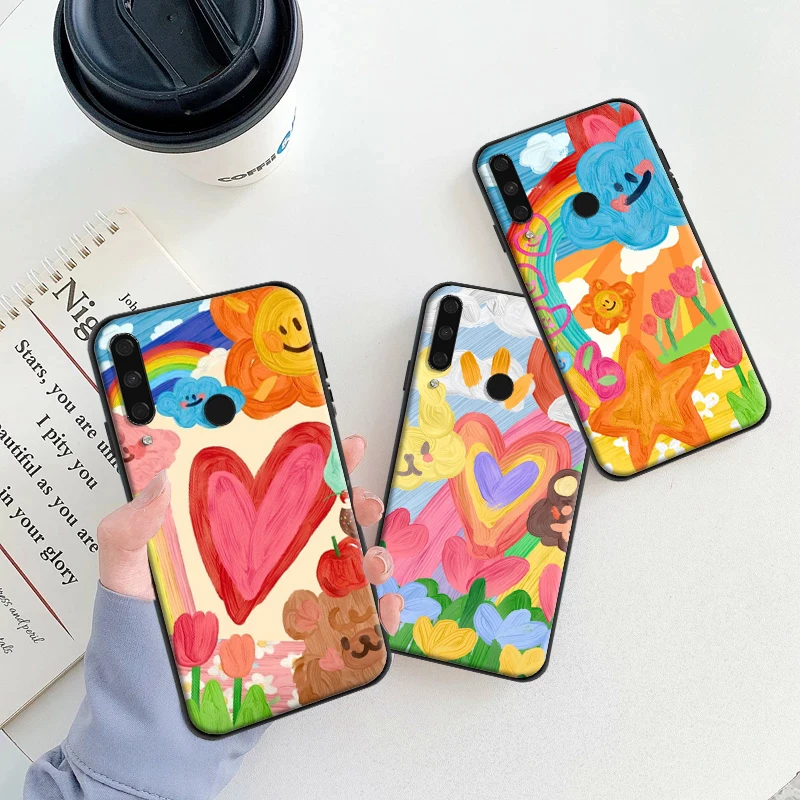 

Anime Cute sun Phone Case For Huawei Honor 9 V9 9X 9X Lite 9 Lite 10 V10 10i 10 Lite 10X Lite V20 20i 30Pro Cases Back Cover