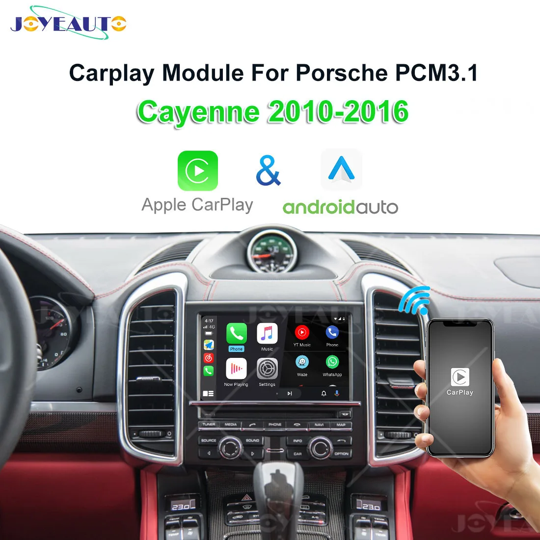 

Беспроводной интерфейс JoyeAuto для автомобиля Apple Android для Porsche Cayenne 957 958 955 2010-2016, зеркальные аксессуары для автомобиля