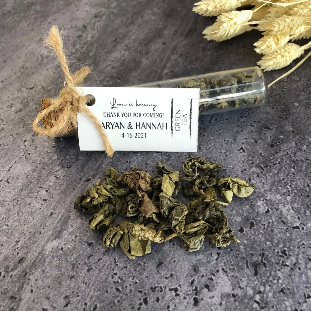 

Wedding Tea Favors Gift For Guests In Bulk Personalized Test Tube Bridal Party Shower Special Days Dried Herb Marriage Decor