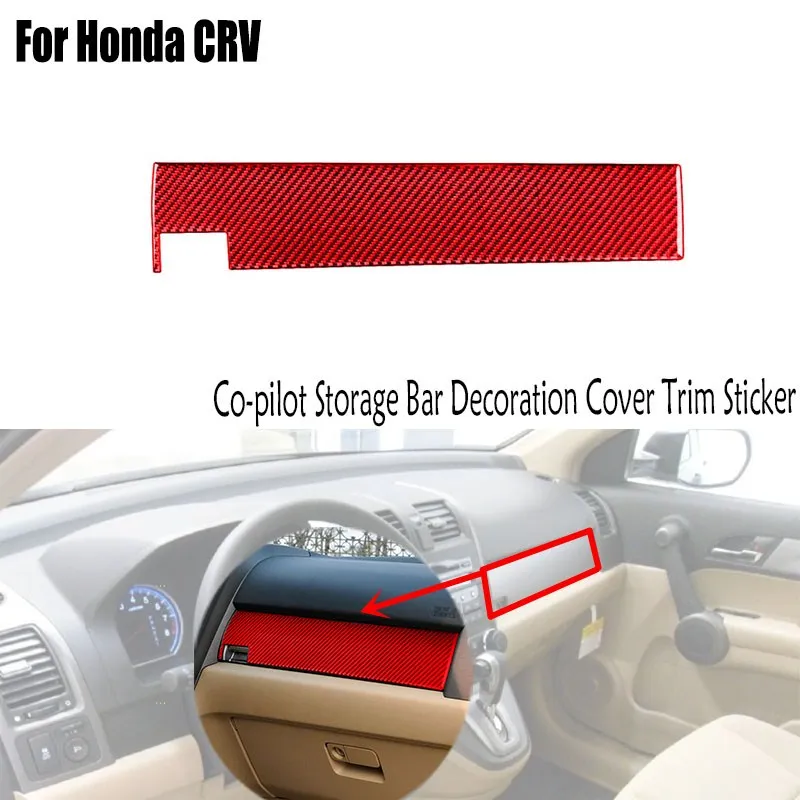 

For Honda CRV 2007-2011 Carbon Fiber Car Accessories Interior Parts Co-pilot Storage Bar Decoration Cover Trim Sticker
