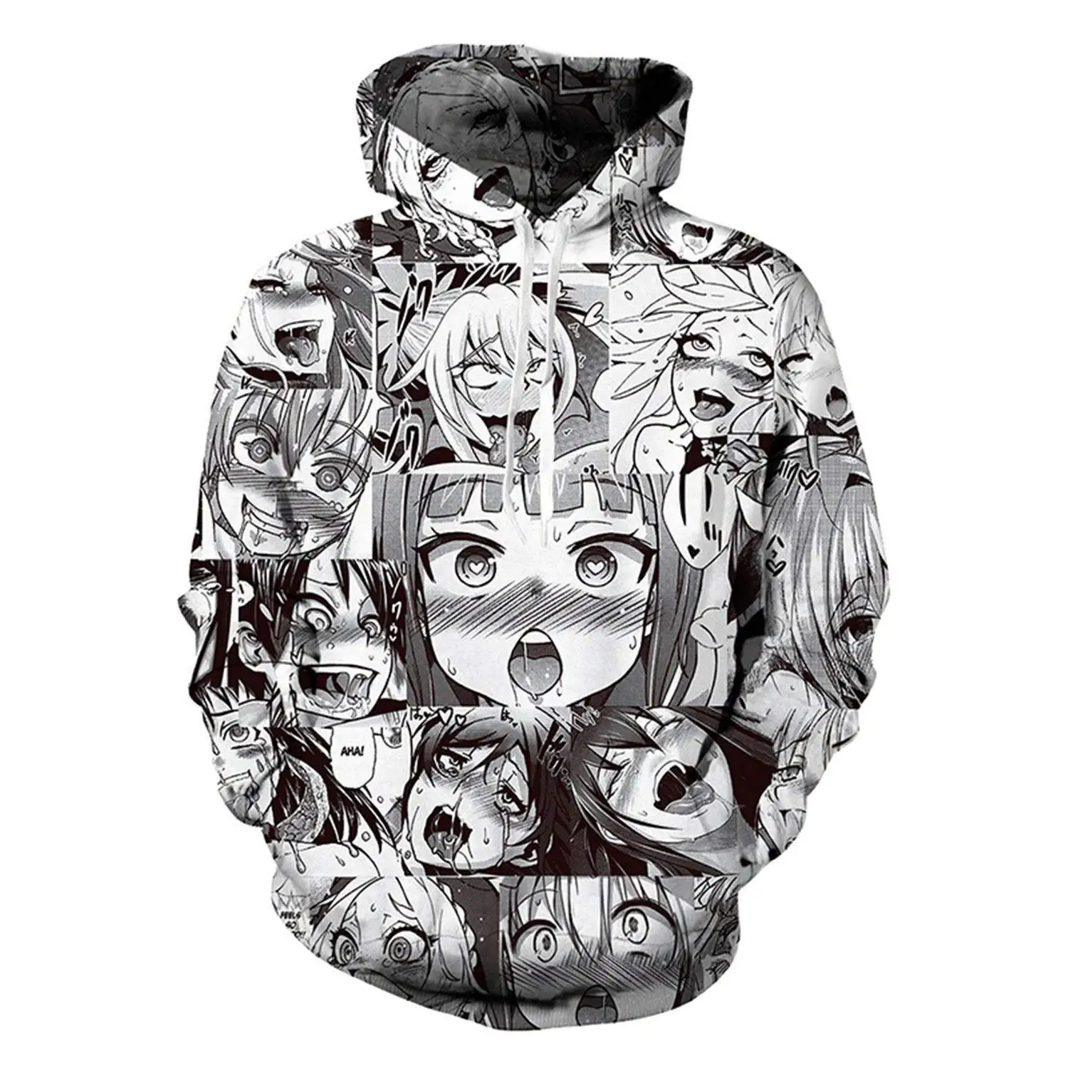Горячая Распродажа толстовки Ahegao куртка с капюшоном 3D принтом мужской женский