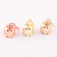 tiny end caps with jump rings smooth metal barrier tassel ends buckle rope end stopper glue on for leather jewelry 50pcs