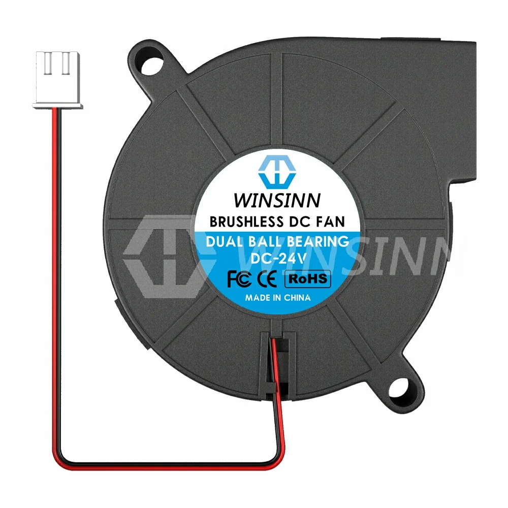 WINSINN 50mm Fan 5V 12V 24V 3D Printer Micro Blower 5015 Hydraulic / Dual Ball Bearing Brushless Cooling 50x15mm 2PIN |