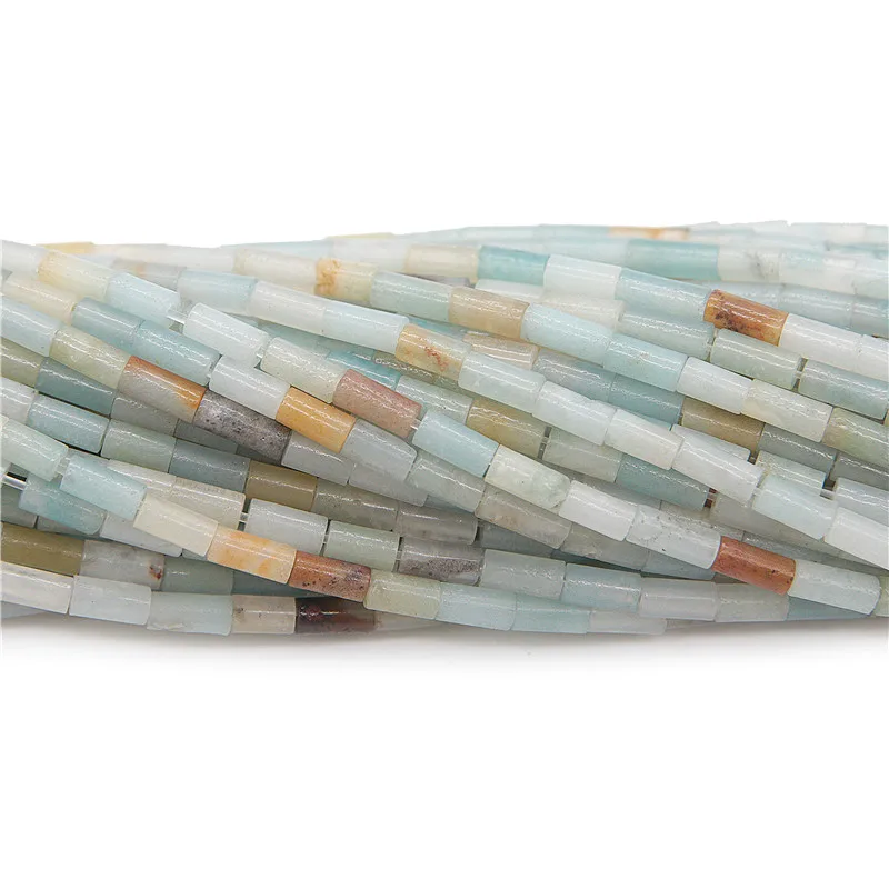 

Natural Amazonite Semiprecious Stone Loose Beads 2x4mm Tube Cylinder Findings Material For Jewelry Making DIY Bracelet Necklace