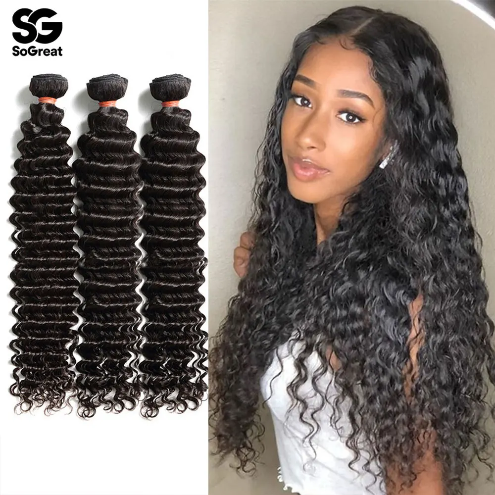 Глубокая волна пряди вьющиеся человеческие волосы для наращивания глубокой воды